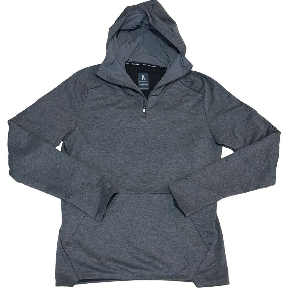 On Cloud Men's Medium Gray Long Sleeve On Running Hoodie Vented Performance